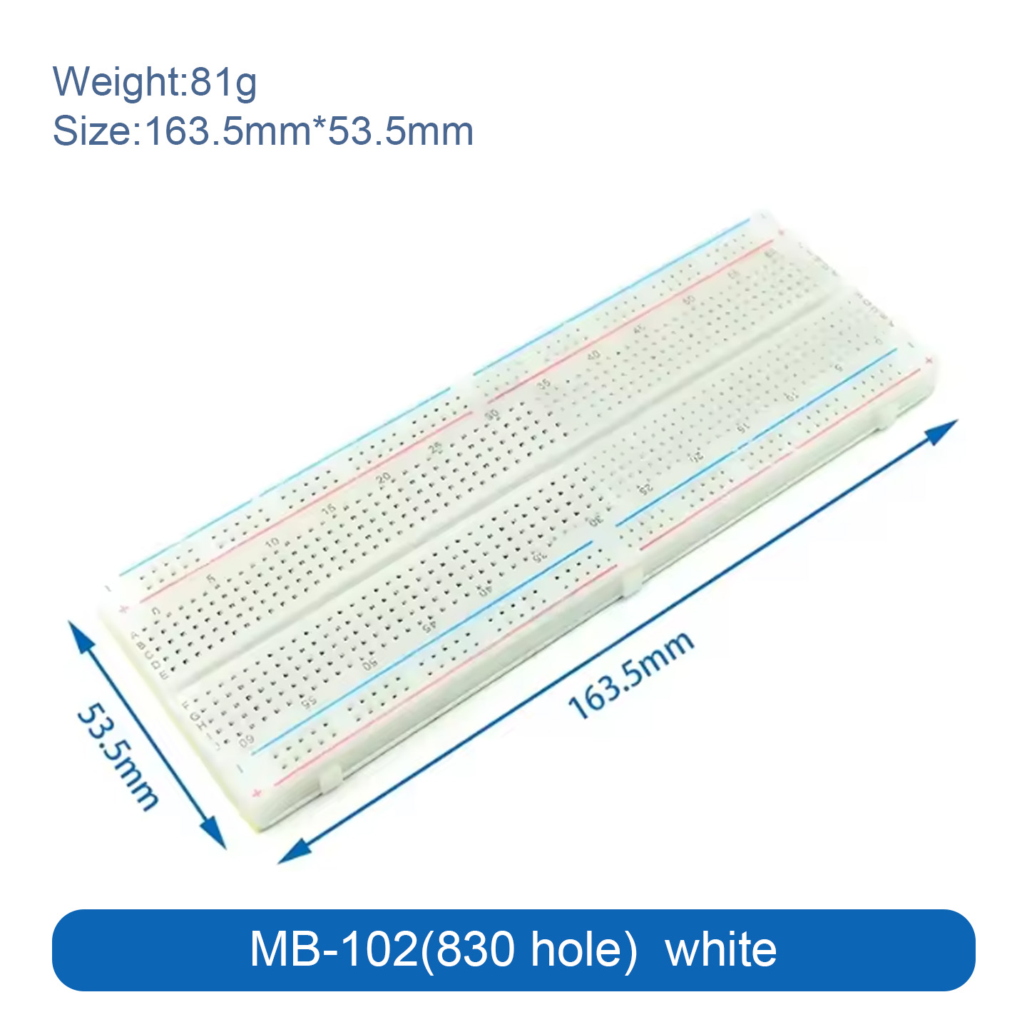 Breadboard 400 Point - 400 830 MB-102 نقطة اللوح لحام
