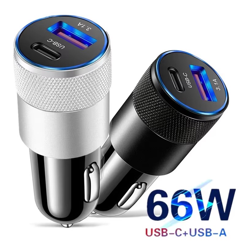 Usb C Cable - شاحن سيارة USB بقوة 66 واط،