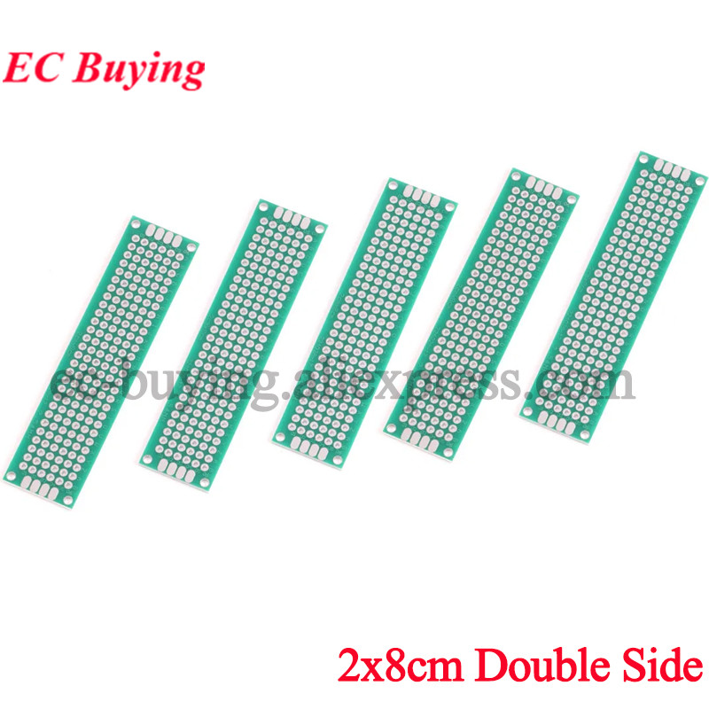 Pcb Prototyping Board - 5 قطع 2x8 سم نموذج ثنائي