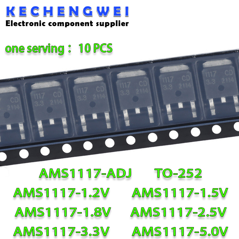 10 قطعة/الوحدة AMS1117CD-ADJ A - مراجعة Ams1117 Module وسعره