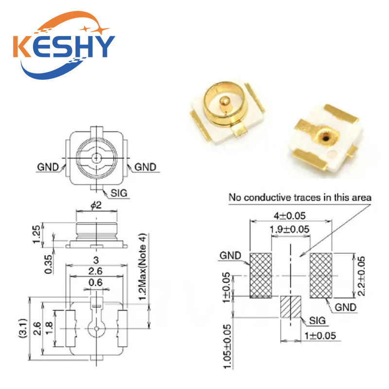 10 قطع من موصلات U.FL-R-SMT U. - مراجعة Ipex Connector وسعره